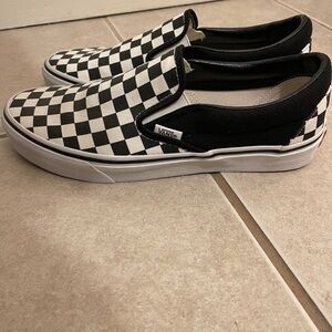 Vans Black and White Checkerboard Slip-Ons